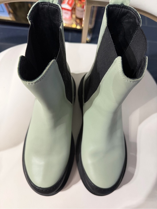 Loewe Shoes - Loewe Mint Green and Black Chelsea Ankle Boots